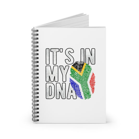 It's In My DNA South Africa Flag Spiral Notebook Patriotic Journal for Travel & Heritage