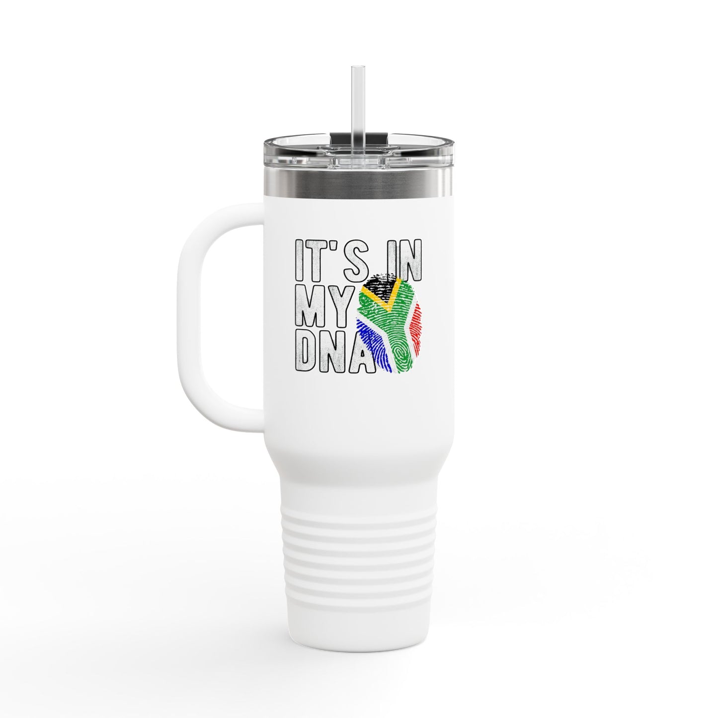 40oz Insulated Travel Mug Its In My DNA South Africa Flag Design