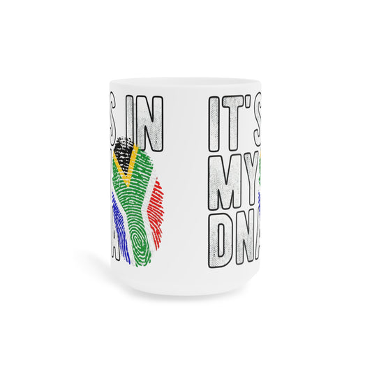 It's in My DNA South Africa Flag Fingerprint Ceramic Coffee Mug (11/15/20oz)