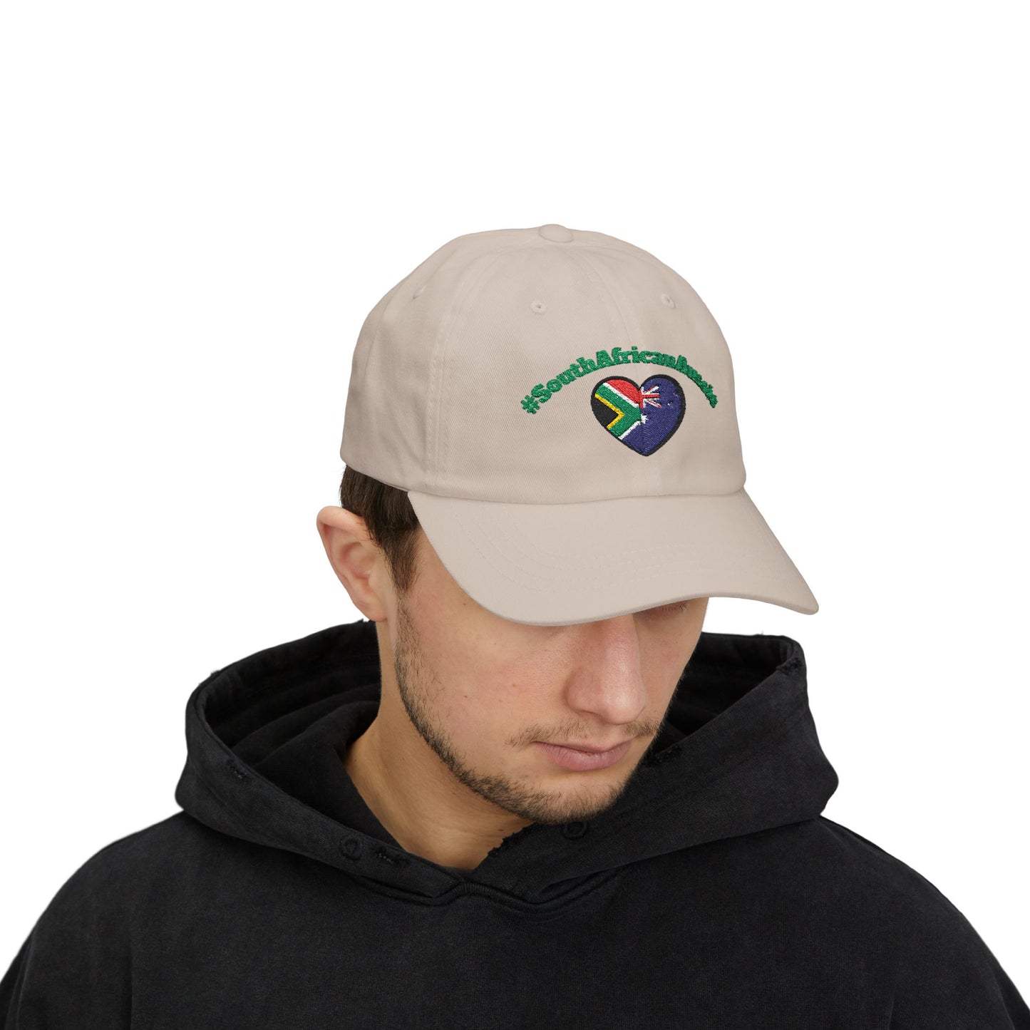 Dad Cap – #SouthAfricanAussie Heart Flag Embroidered Baseball Hat