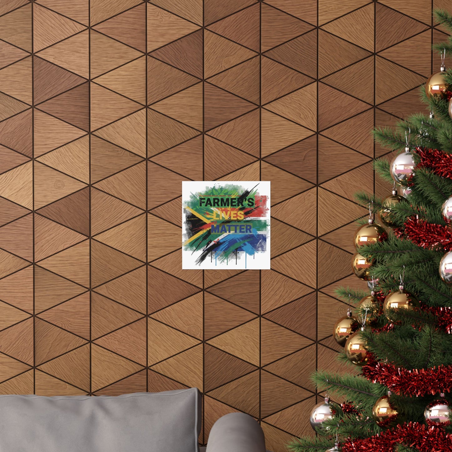 Farmers Lives Matter Poster | Matte Vertical Wall Art, South Africa Flag Grunge