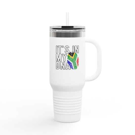 40oz Insulated Travel Mug  Its In My DNA South Africa Flag Design