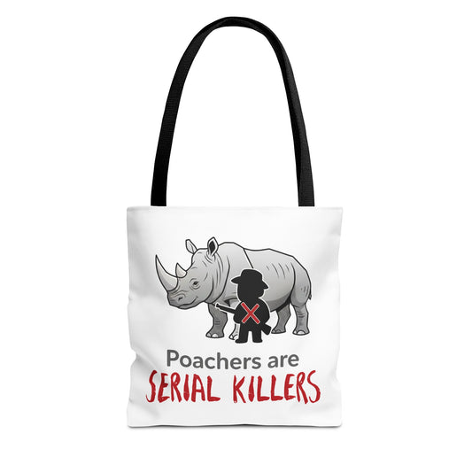Rhino Protector Tote Bag — "Poachers Are Serial Killers" Conservation Tote