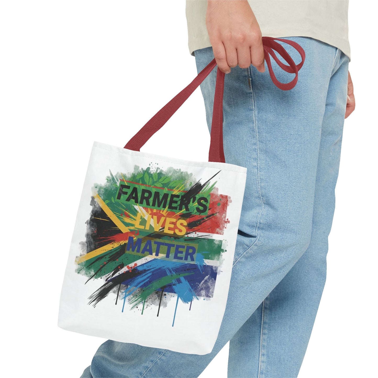 Farmers Lives Matter Tote Bag | South Africa Flag Brushstroke Design