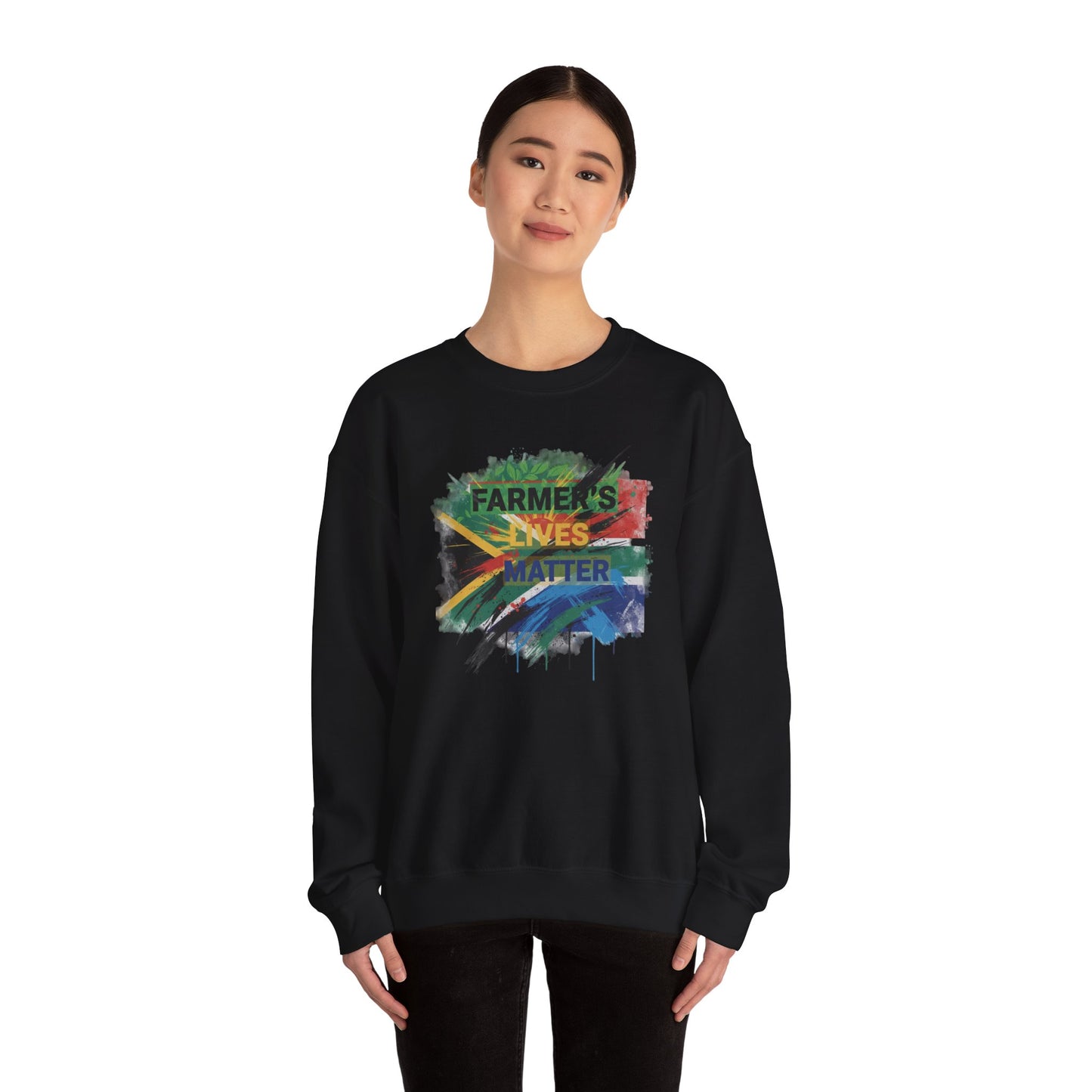 Farmers Lives Matter Sweatshirt | South African Flag Paint Brushstroke