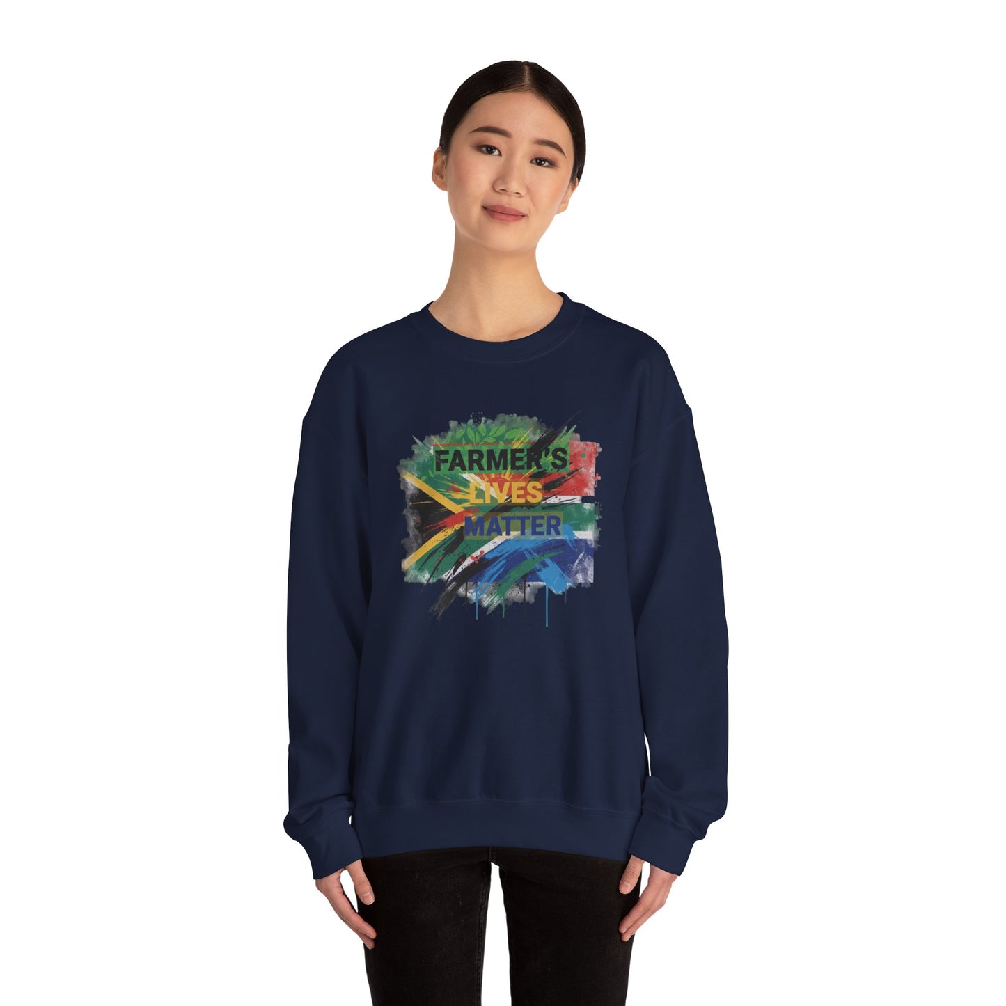 Farmers Lives Matter Sweatshirt | South African Flag Paint Brushstroke