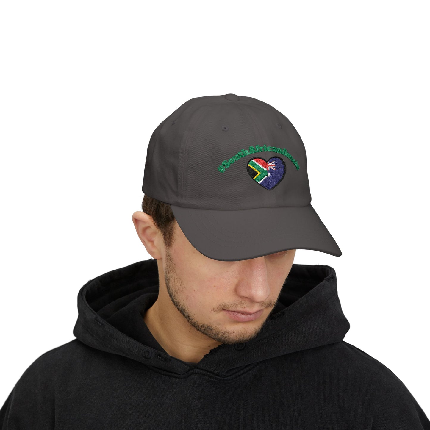 Dad Cap – #SouthAfricanAussie Heart Flag Embroidered Baseball Hat