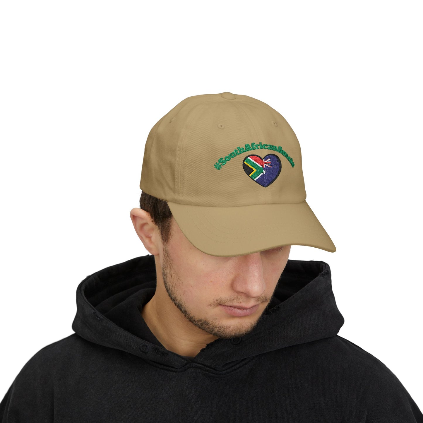 Dad Cap – #SouthAfricanAussie Heart Flag Embroidered Baseball Hat