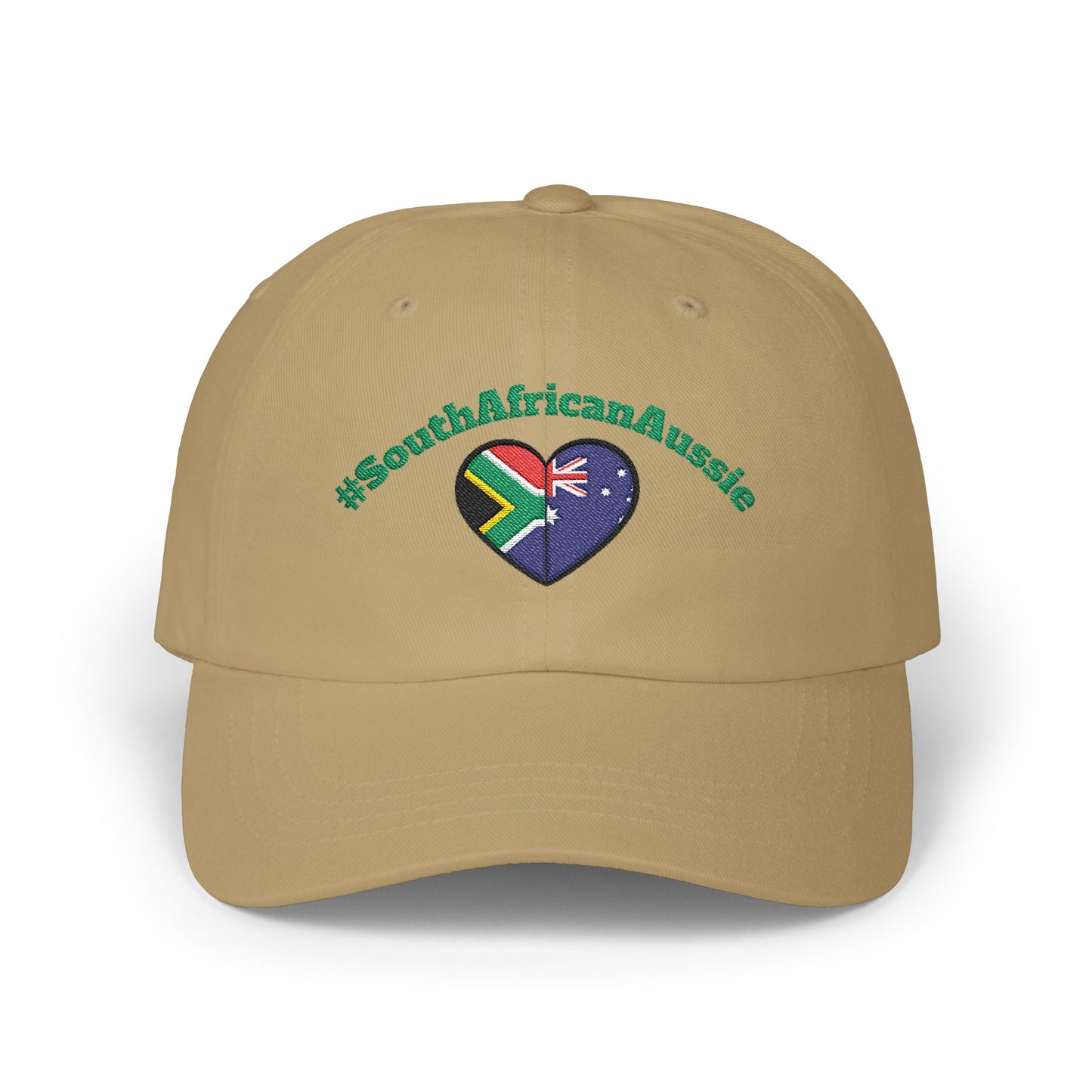 Dad Cap – #SouthAfricanAussie Heart Flag Embroidered Baseball Hat
