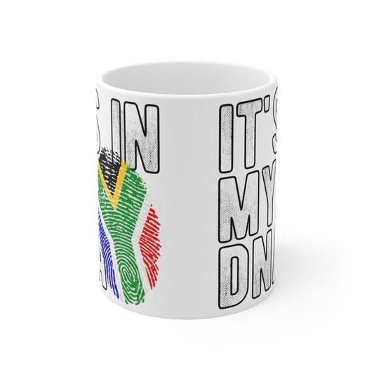 It's in My DNA South Africa Flag Fingerprint Ceramic Coffee Mug (11/15/20oz)