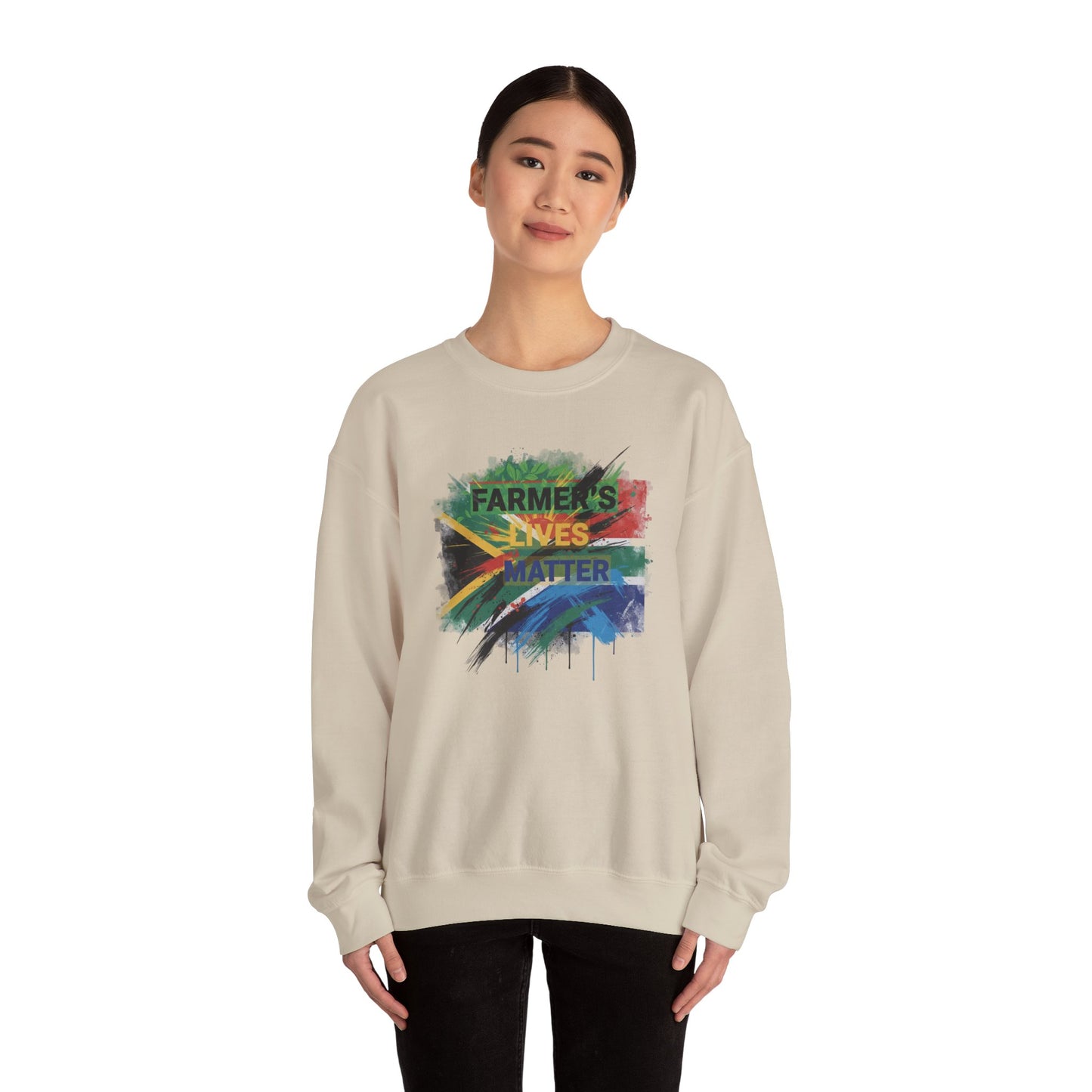 Farmers Lives Matter Sweatshirt | South African Flag Paint Brushstroke
