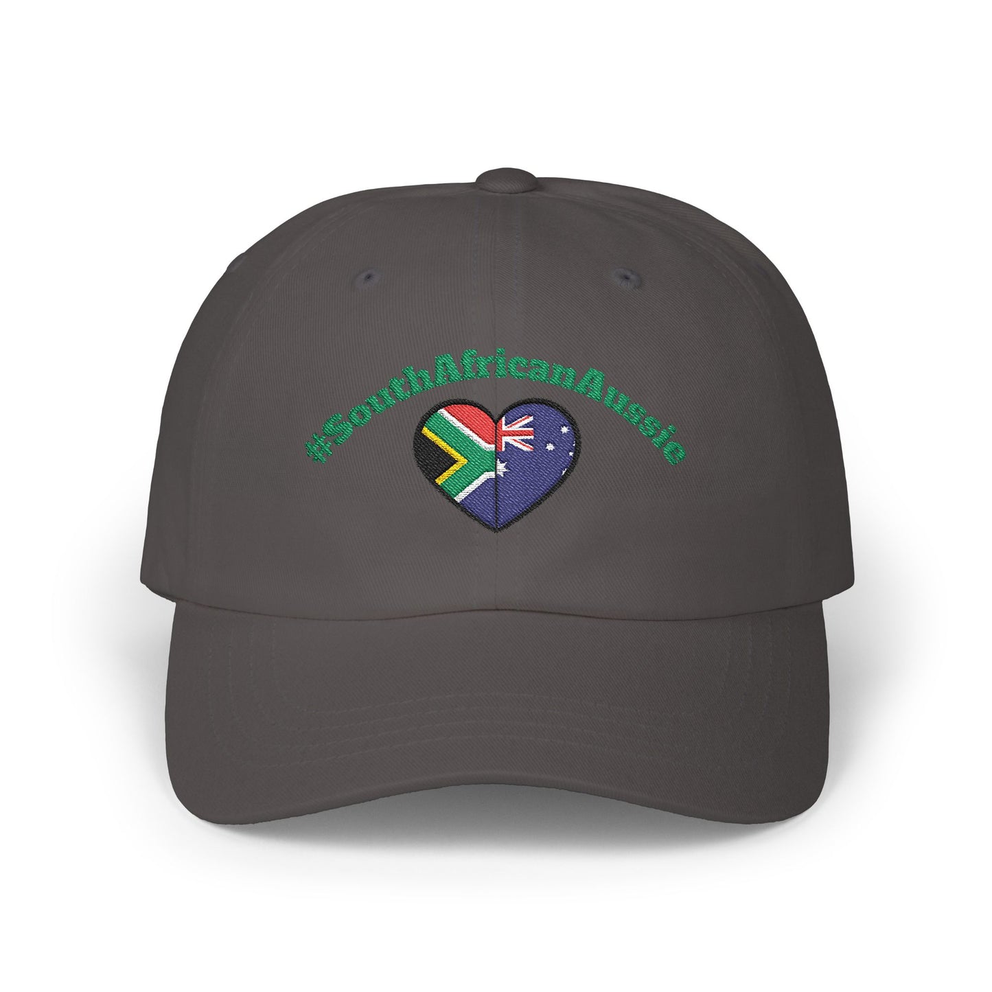 Dad Cap – #SouthAfricanAussie Heart Flag Embroidered Baseball Hat