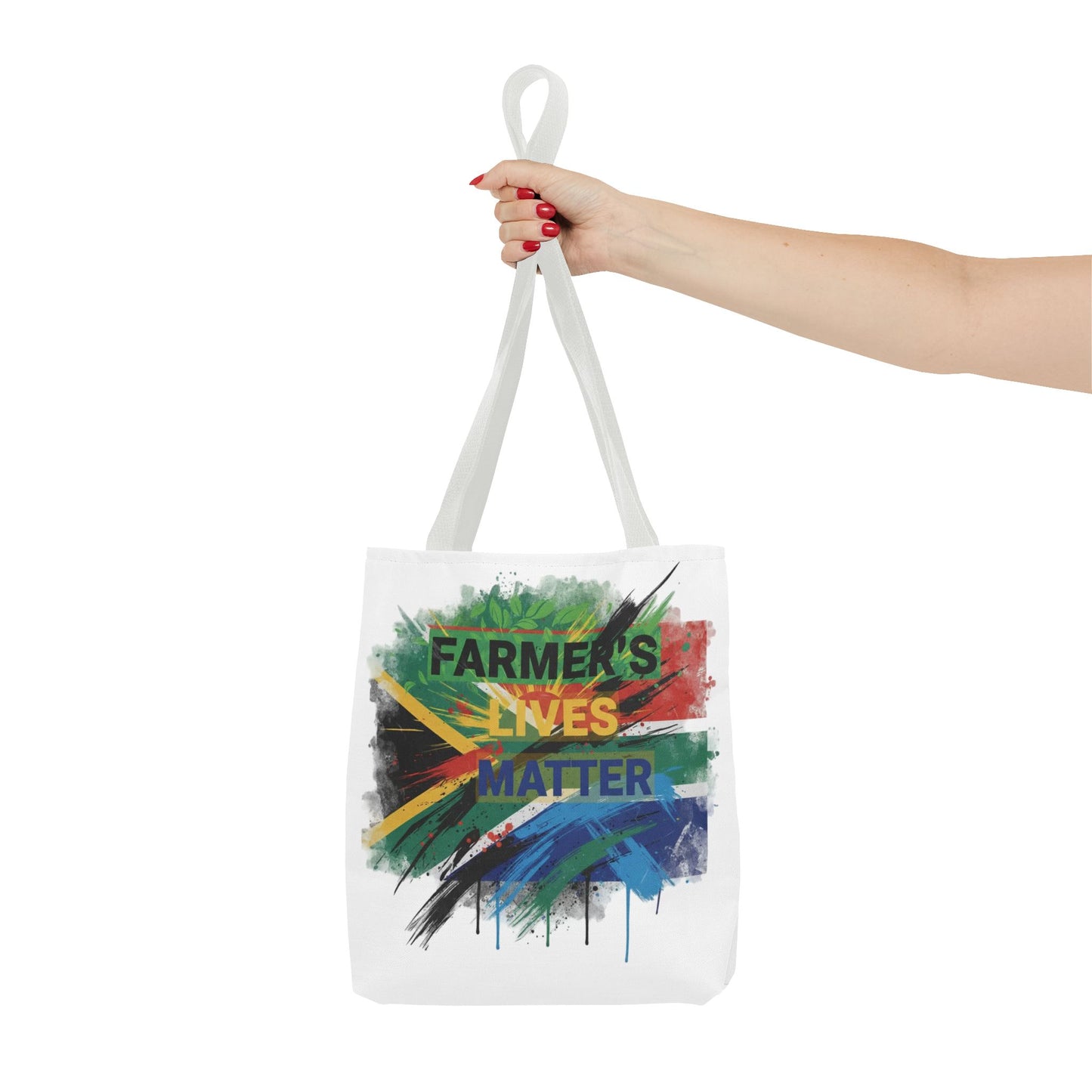 Farmers Lives Matter Tote Bag | South Africa Flag Brushstroke Design