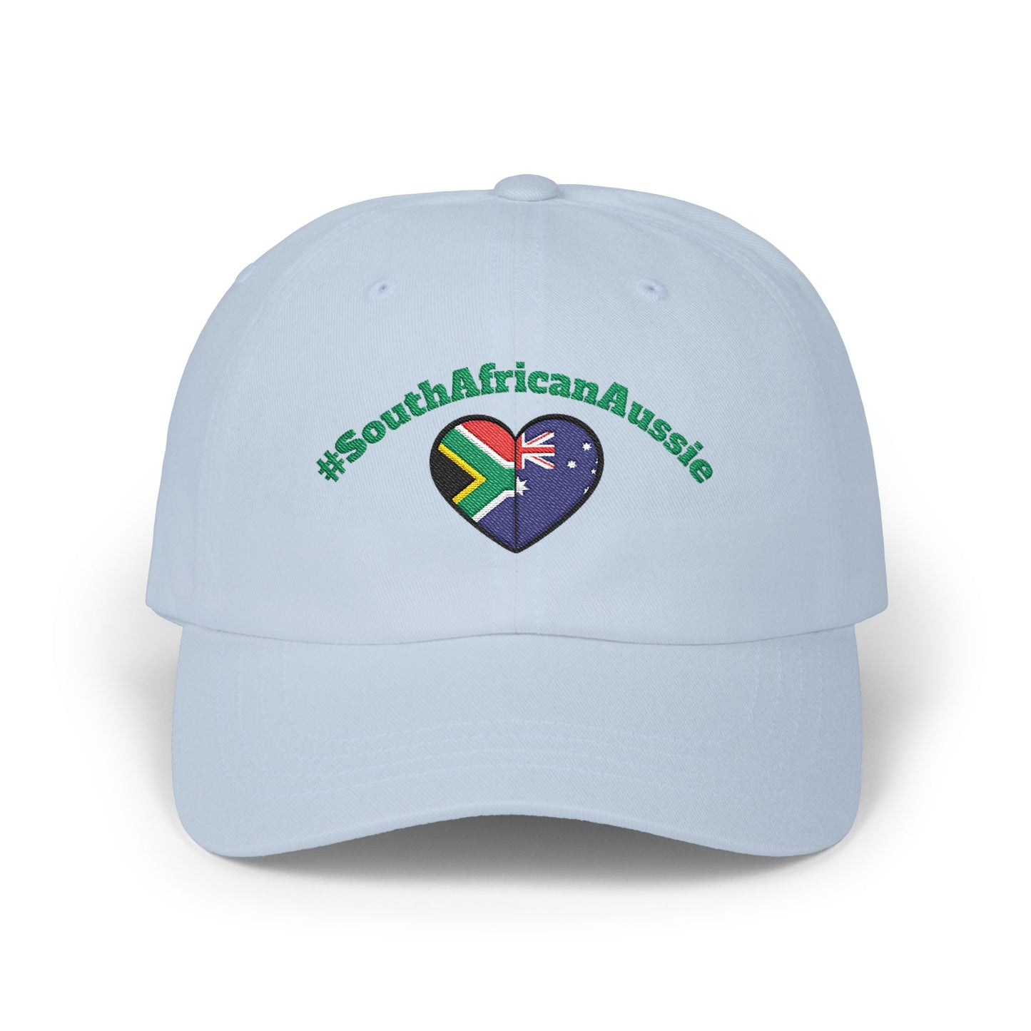 Dad Cap – #SouthAfricanAussie Heart Flag Embroidered Baseball Hat