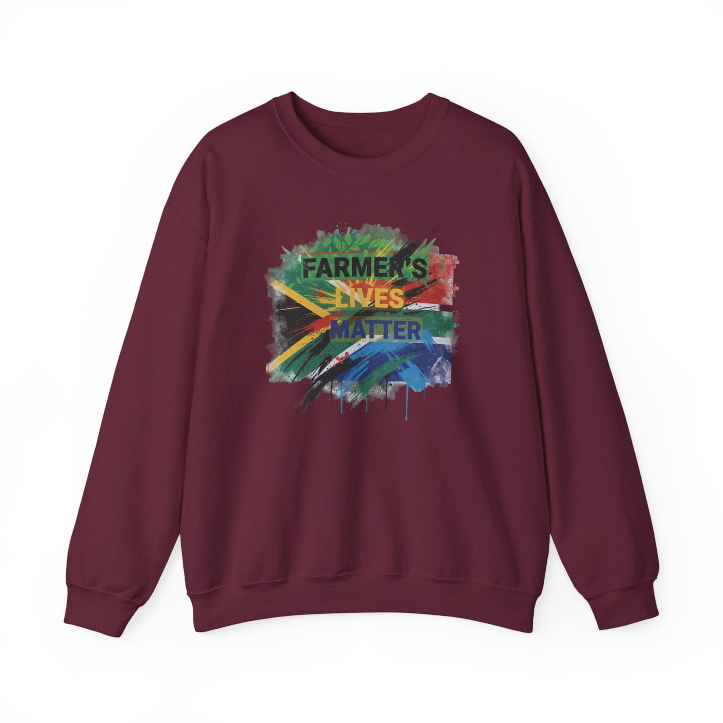 Farmers Lives Matter Sweatshirt | South African Flag Paint Brushstroke