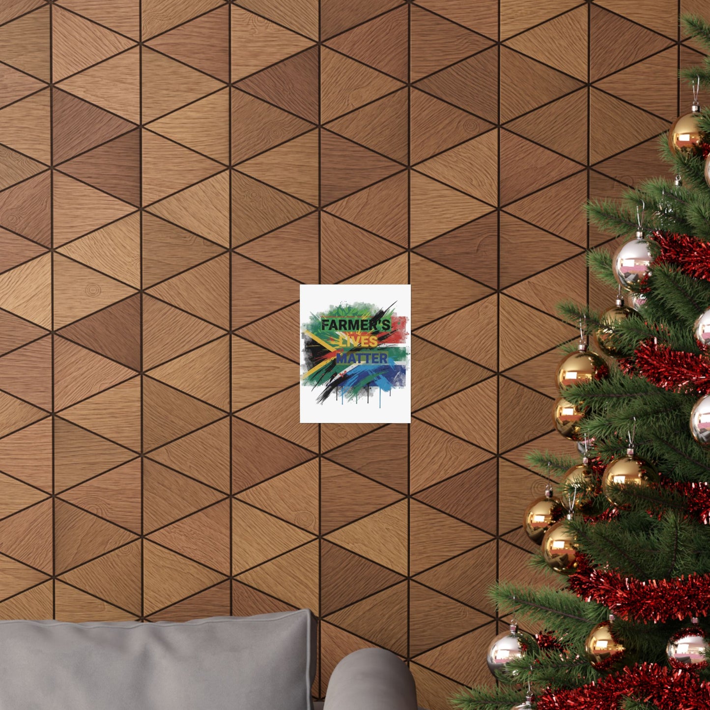 Farmers Lives Matter Poster | Matte Vertical Wall Art, South Africa Flag Grunge