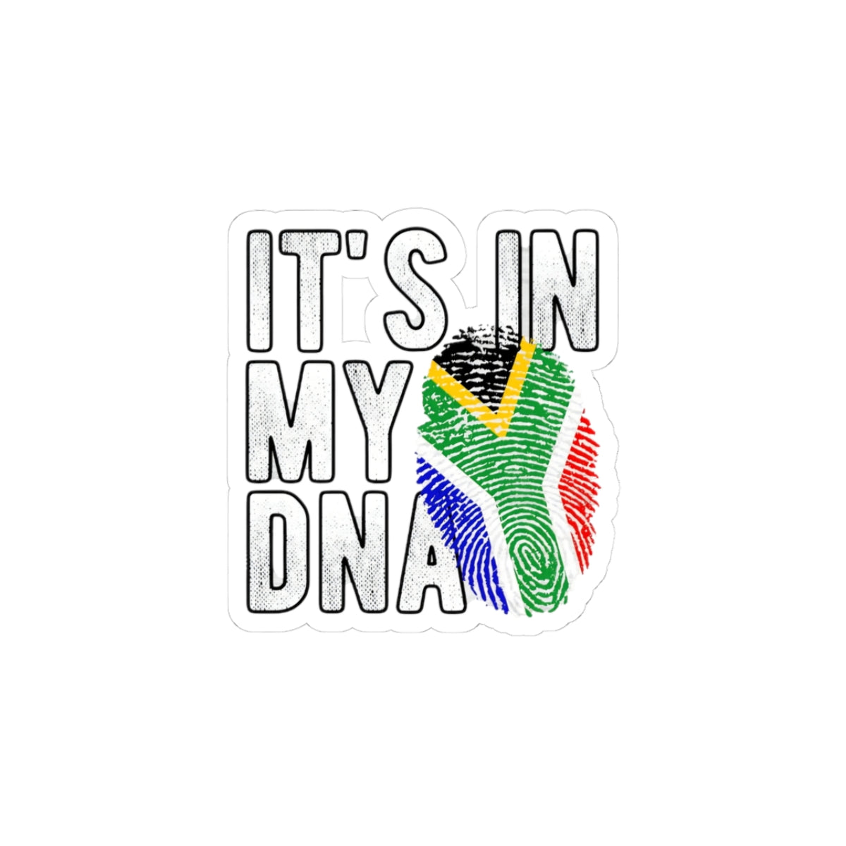 It's In My DNA Sticker  South Africa Flag Fingerprint Kiss-Cut Vinyl Sticker