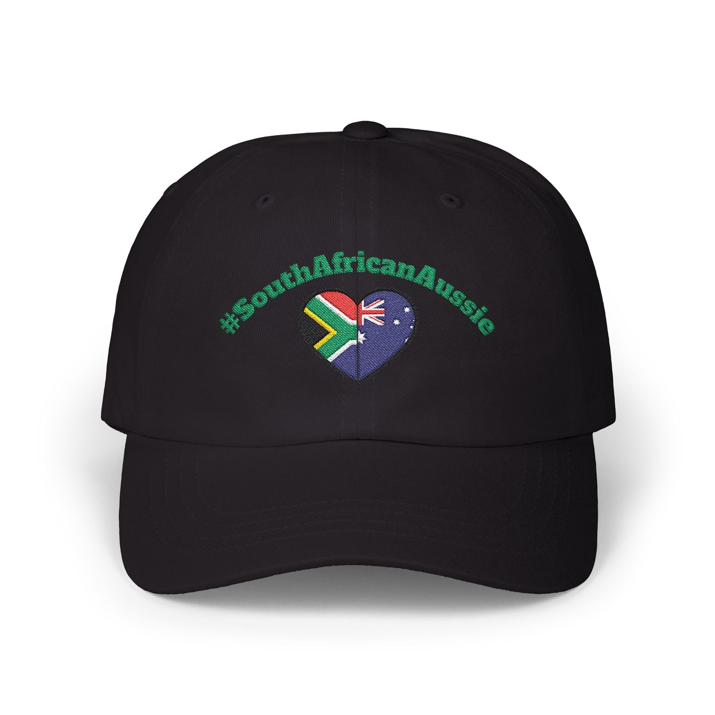 Dad Cap – #SouthAfricanAussie Heart Flag Embroidered Baseball Hat