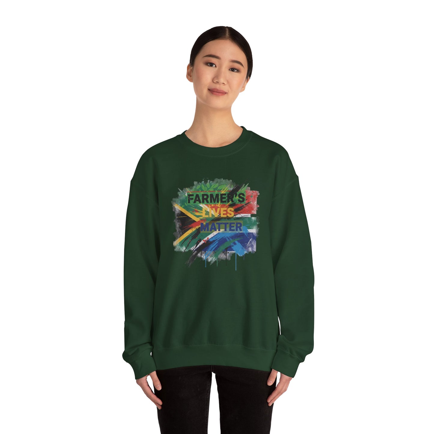 Farmers Lives Matter Sweatshirt | South African Flag Paint Brushstroke