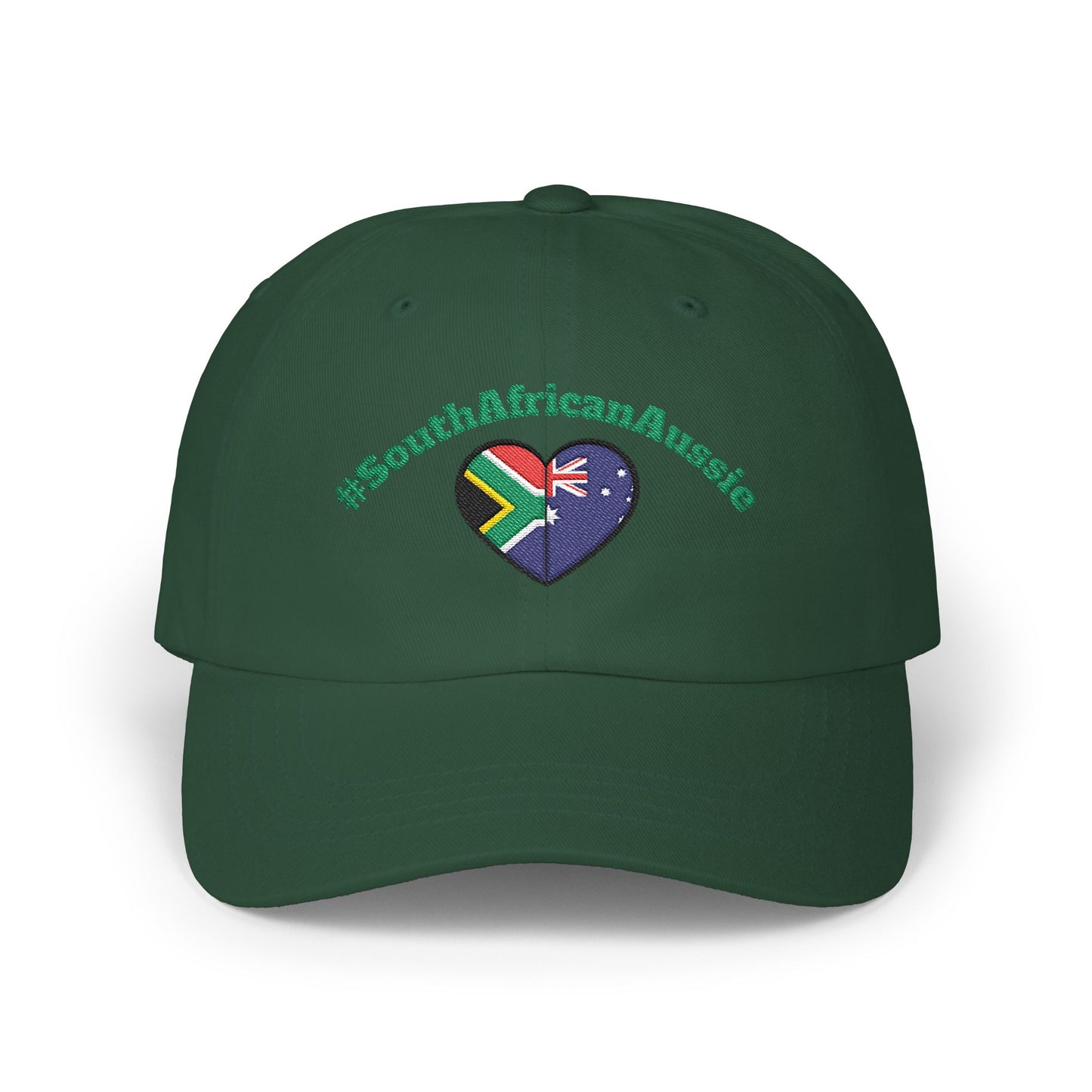 Dad Cap – #SouthAfricanAussie Heart Flag Embroidered Baseball Hat