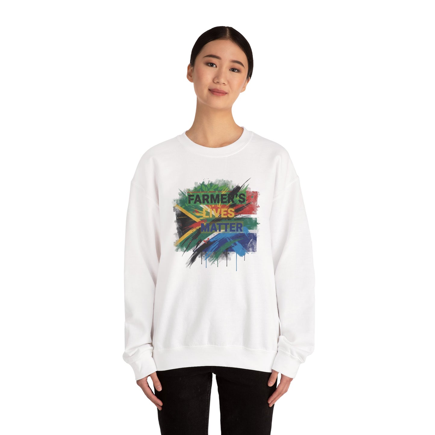 Farmers Lives Matter Sweatshirt | South African Flag Paint Brushstroke
