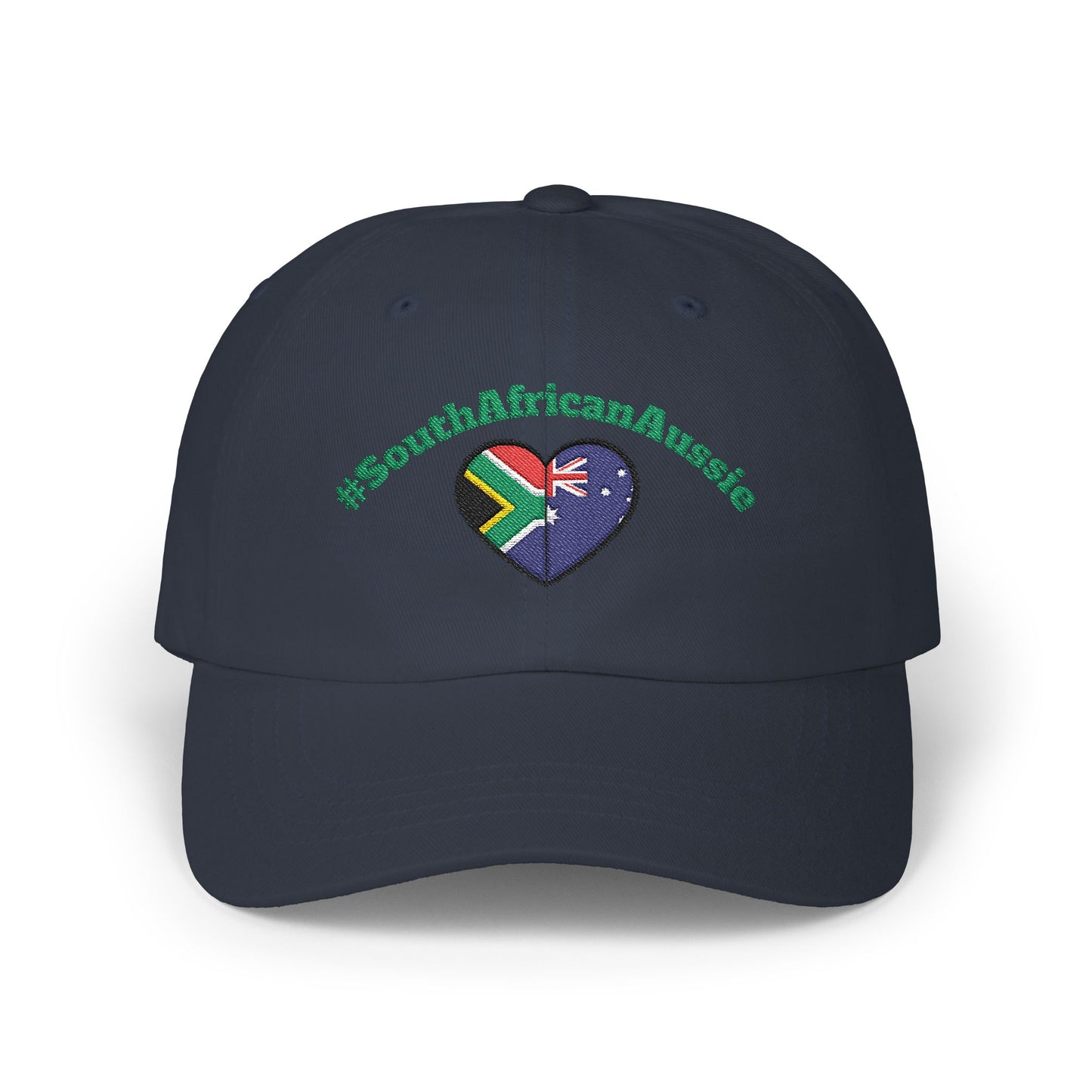 Dad Cap – #SouthAfricanAussie Heart Flag Embroidered Baseball Hat