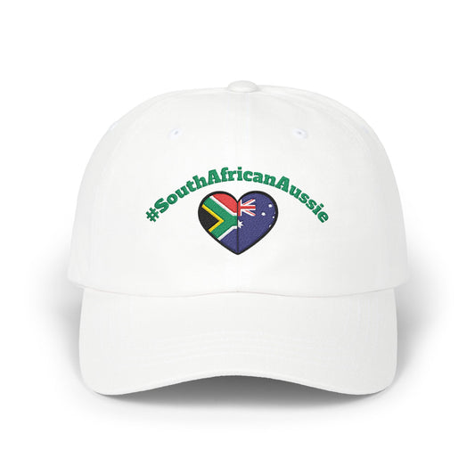 Dad Cap – #SouthAfricanAussie Heart Flag Embroidered Baseball Hat