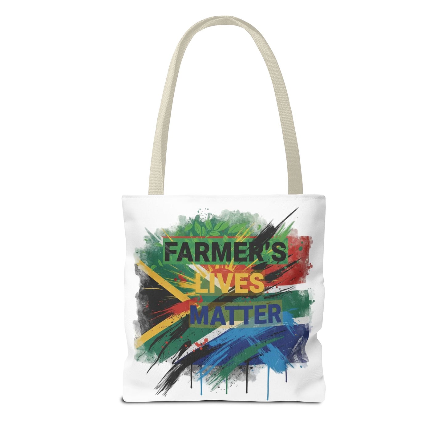 Farmers Lives Matter Tote Bag | South Africa Flag Brushstroke Design