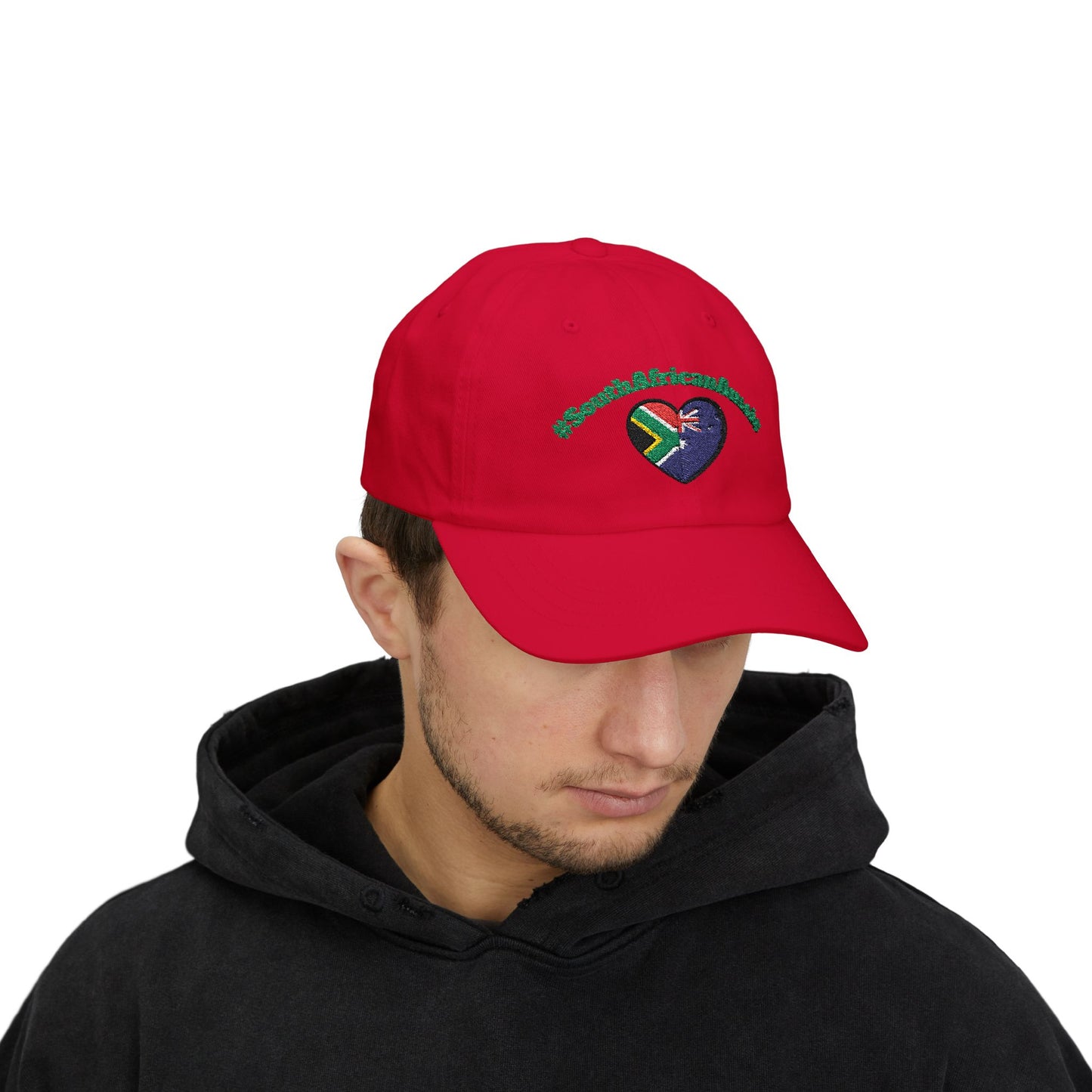 Dad Cap – #SouthAfricanAussie Heart Flag Embroidered Baseball Hat
