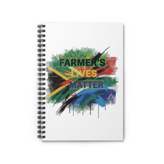 Farmer's Lives Matter Spiral Notebook | Ruled Journal, South African Flag Art