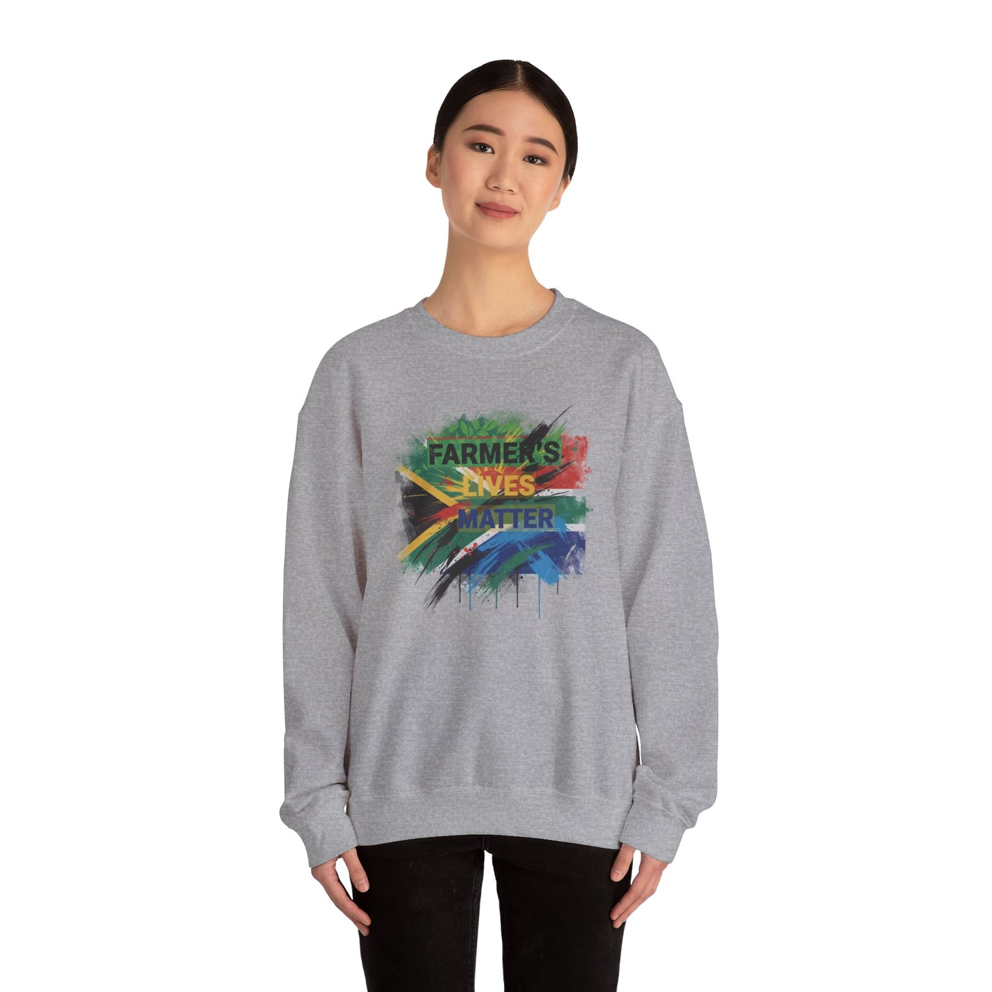 Farmers Lives Matter Sweatshirt | South African Flag Paint Brushstroke