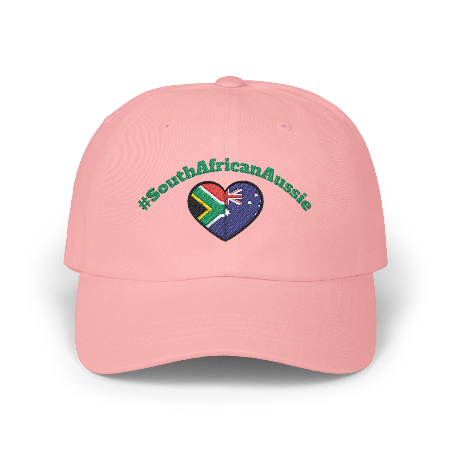 Dad Cap – #SouthAfricanAussie Heart Flag Embroidered Baseball Hat