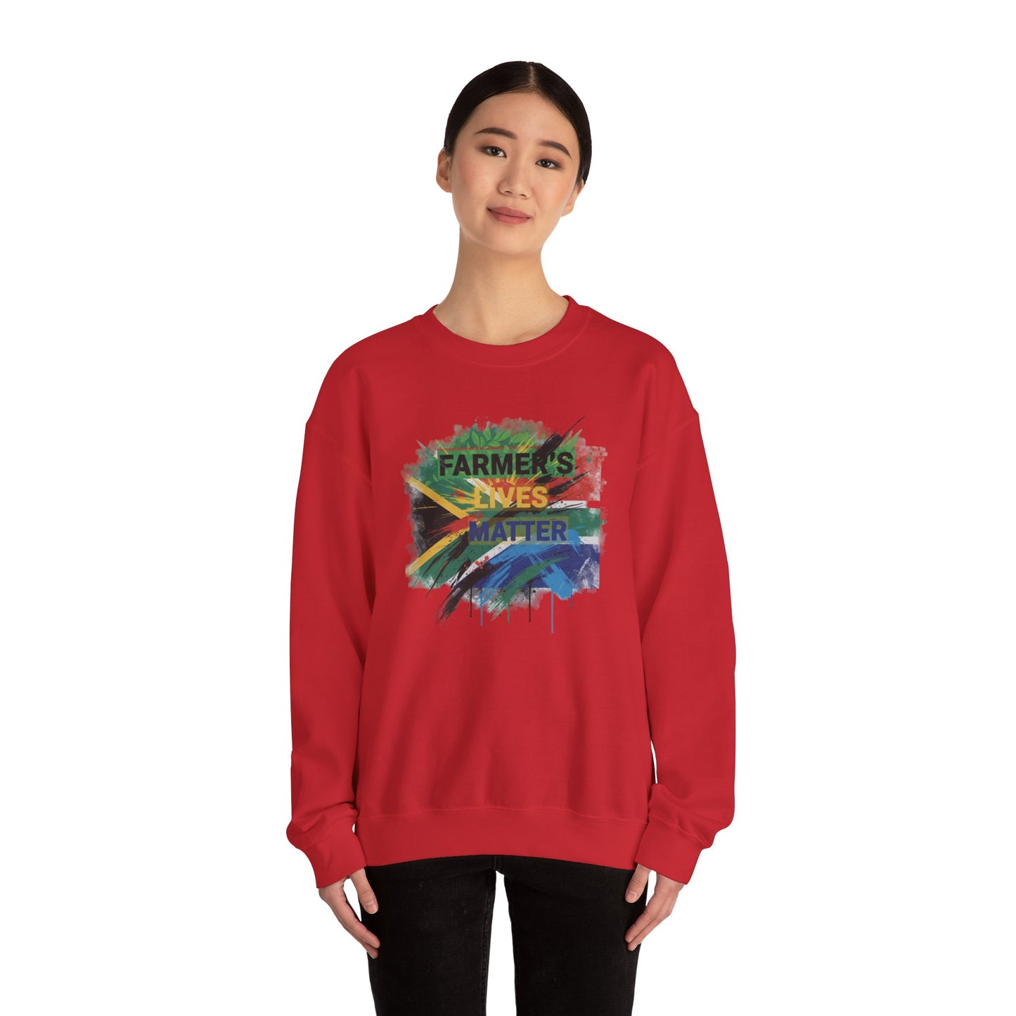 Farmers Lives Matter Sweatshirt | South African Flag Paint Brushstroke