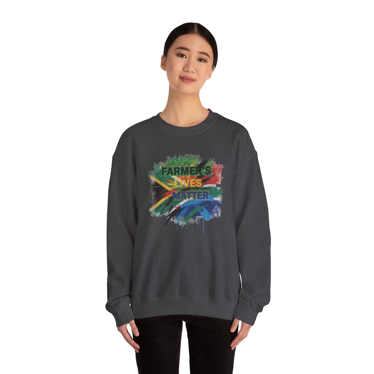 Farmers Lives Matter Sweatshirt | South African Flag Paint Brushstroke