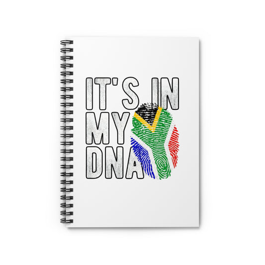 It's In My DNA South Africa Flag Spiral Notebook  Patriotic Journal for Travel & Heritage