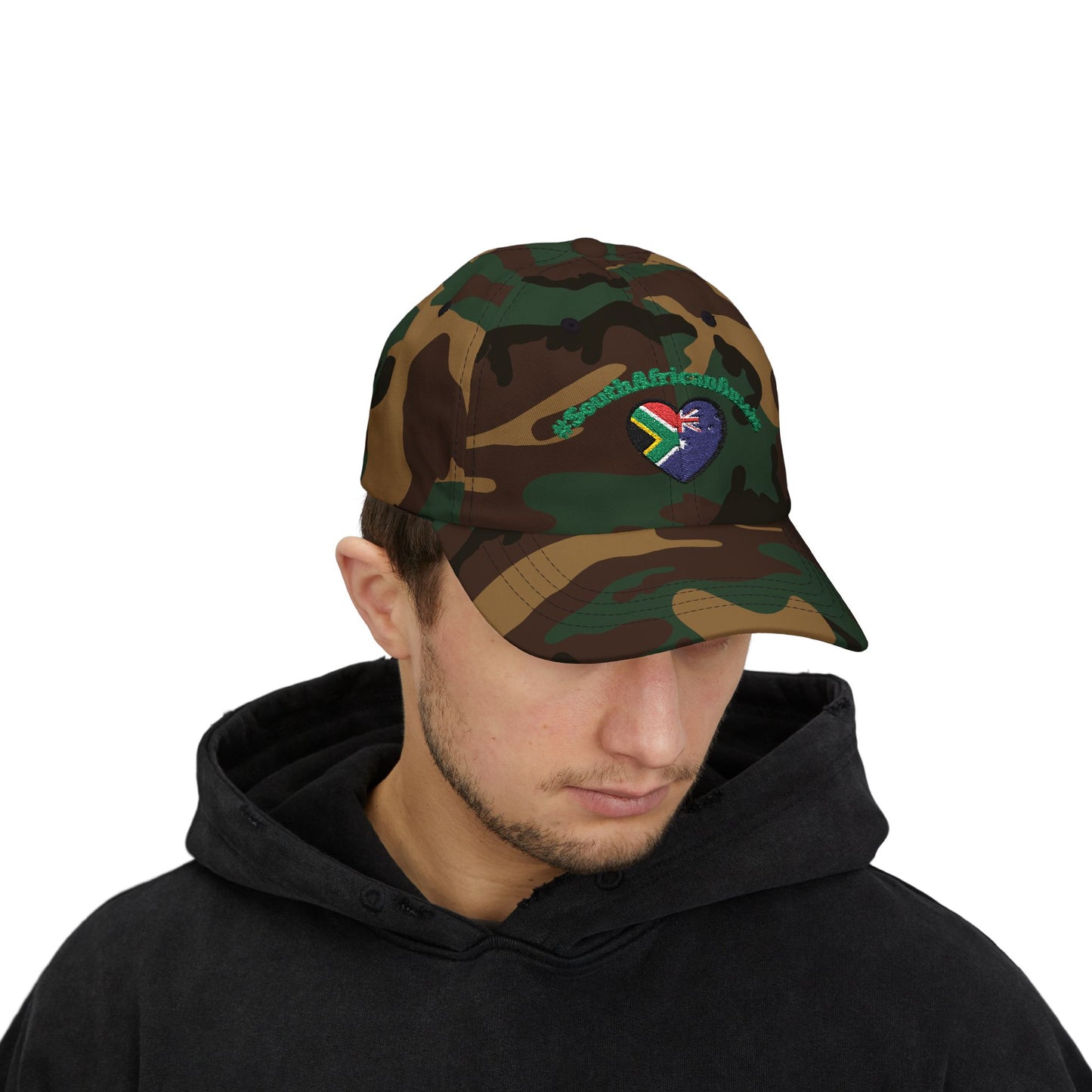 Dad Cap – #SouthAfricanAussie Heart Flag Embroidered Baseball Hat